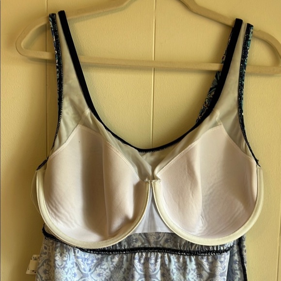 Lands' End Navy & Blue Beach Coastal Vacation Swim Dresskini with Bottoms Sz 18W - Picture 9 of 16